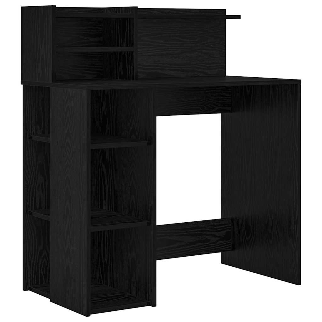 Schreibtisch Schwarz Eichen-Optik Holzwerkstoff