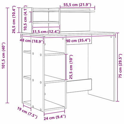 Schreibtisch Artisan-Eiche Holzwerkstoff 90 x 48 x 101,5 cm