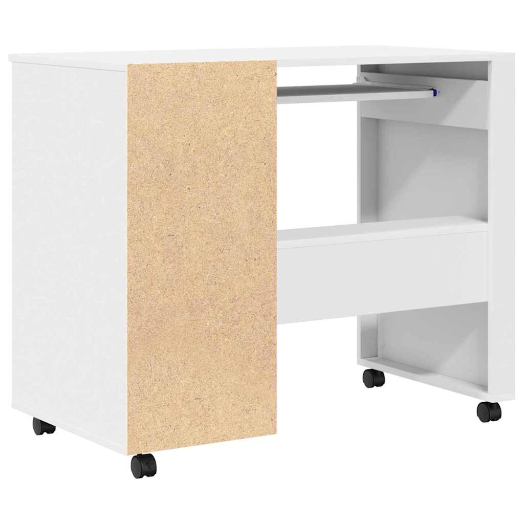Tisch mit Rädern Weiß Holzwerkstoff 91 x 50 x 77 cm