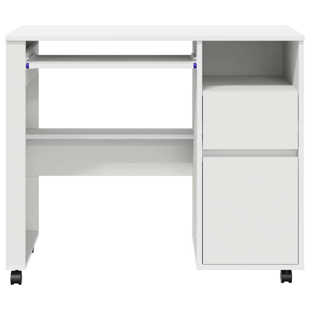 Tisch mit Rädern Weiß Holzwerkstoff 91 x 50 x 77 cm
