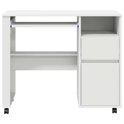 Tisch mit Rädern Weiß Holzwerkstoff 91 x 50 x 77 cm