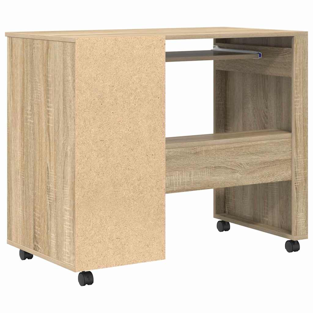 Tisch mit Rädern Sonoma-Eiche Holzwerkstoff 91 x 50 x 77 cm