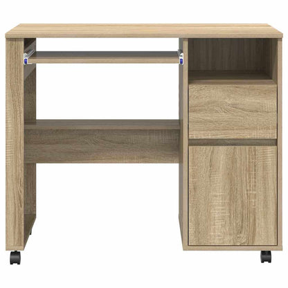 Tisch mit Rädern Sonoma-Eiche Holzwerkstoff 91 x 50 x 77 cm