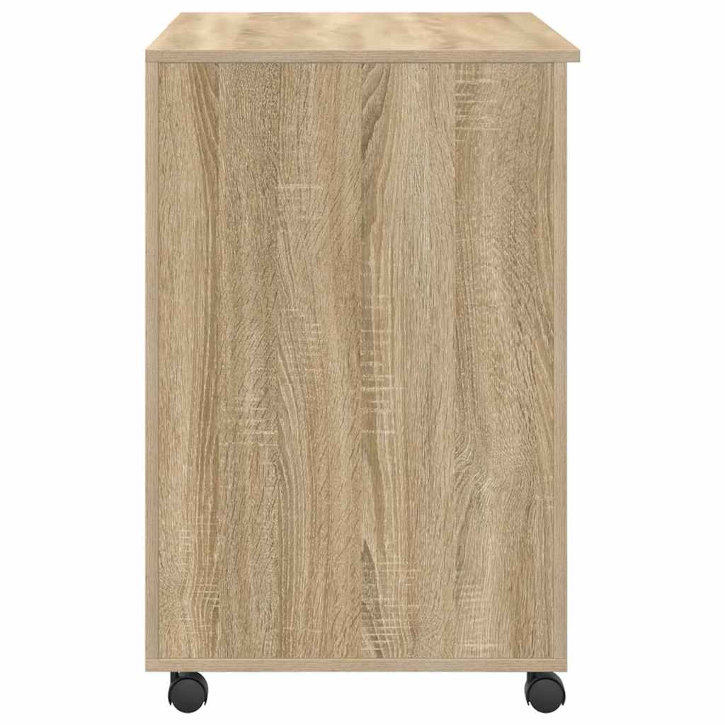 Tisch mit Rädern Sonoma-Eiche Holzwerkstoff 91 x 50 x 77 cm