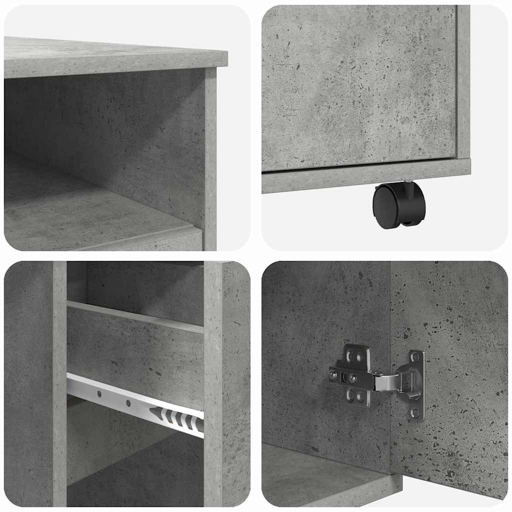Tisch mit Rädern Beton Grau Holzwerkstoff 91 x 50 x 77 cm