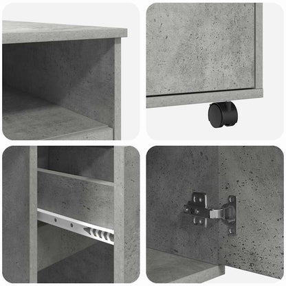Tisch mit Rädern Beton Grau Holzwerkstoff 91 x 50 x 77 cm