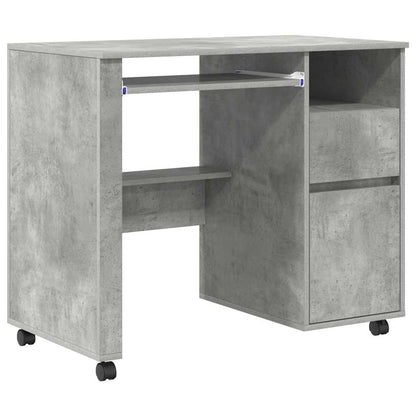 Tisch mit Rädern Beton Grau Holzwerkstoff 91 x 50 x 77 cm