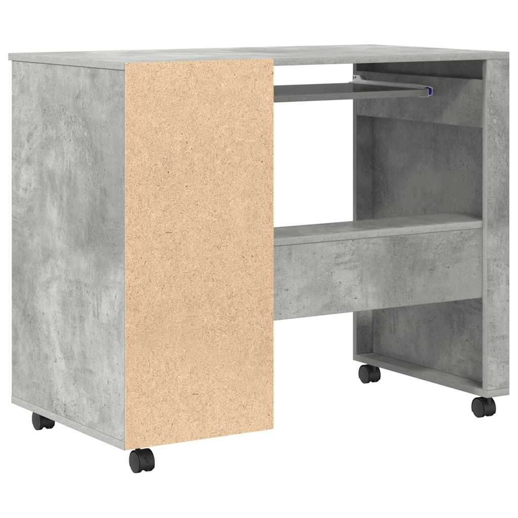 Tisch mit Rädern Beton Grau Holzwerkstoff 91 x 50 x 77 cm