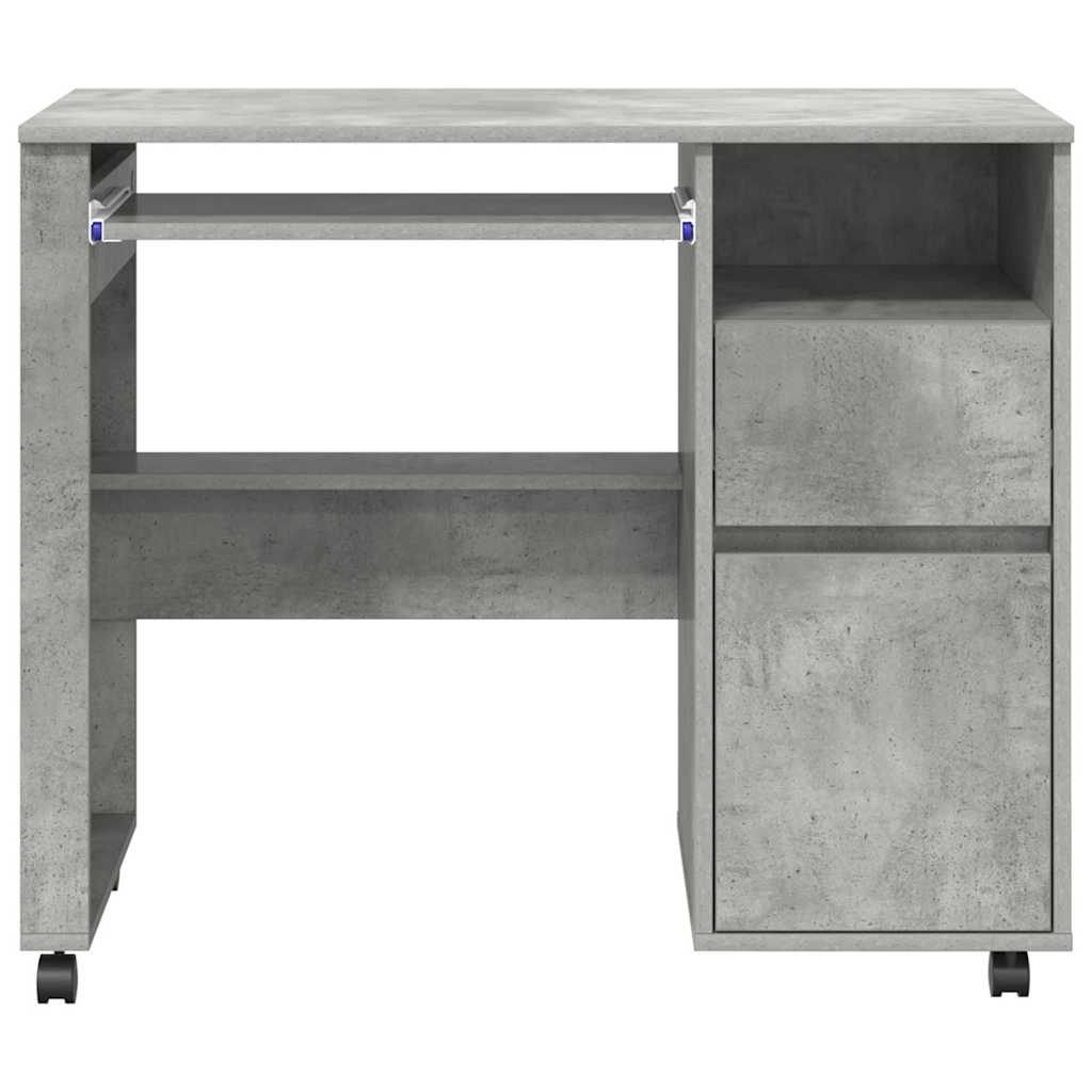 Tisch mit Rädern Beton Grau Holzwerkstoff 91 x 50 x 77 cm