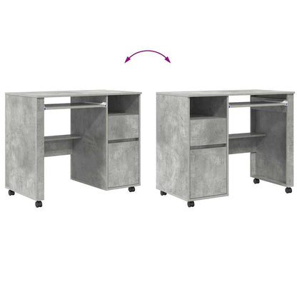 Tisch mit Rädern Beton Grau Holzwerkstoff 91 x 50 x 77 cm