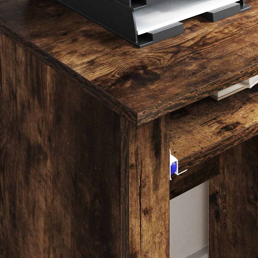Tisch mit Rädern Geräucherte Eiche Holzwerkstoff