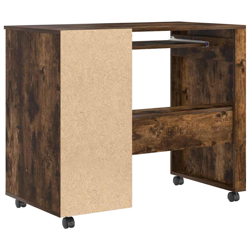 Tisch mit Rädern Geräucherte Eiche Holzwerkstoff