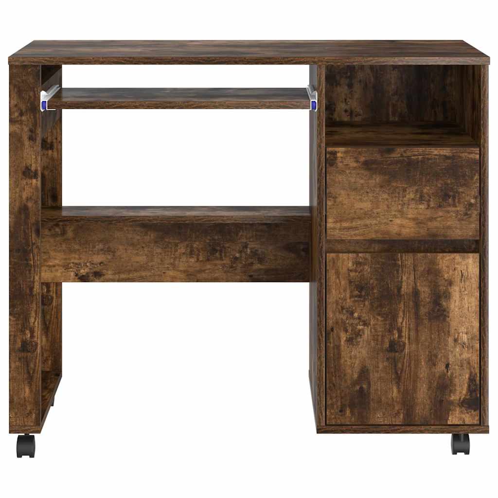 Tisch mit Rädern Geräucherte Eiche Holzwerkstoff