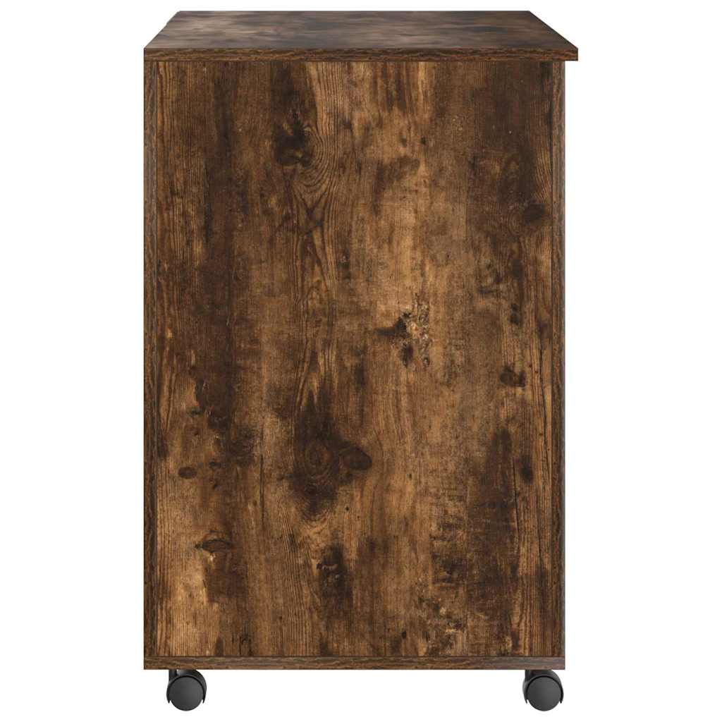 Tisch mit Rädern Geräucherte Eiche Holzwerkstoff
