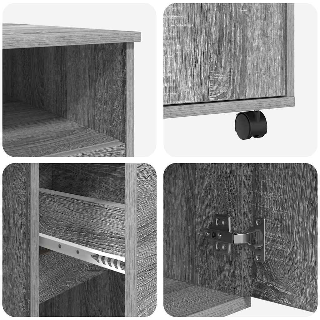 Tisch mit Rädern Graues Sonoma Holzwerkstoff 91 x 50 x 77 cm