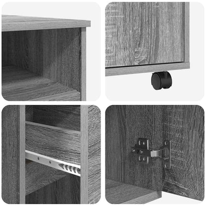 Tisch mit Rädern Graues Sonoma Holzwerkstoff 91 x 50 x 77 cm