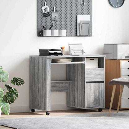 Tisch mit Rädern Graues Sonoma Holzwerkstoff 91 x 50 x 77 cm