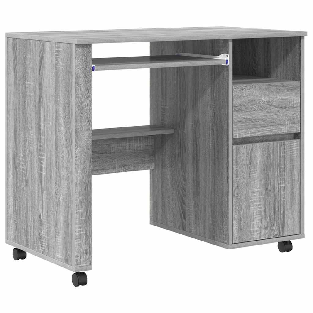 Tisch mit Rädern Graues Sonoma Holzwerkstoff 91 x 50 x 77 cm