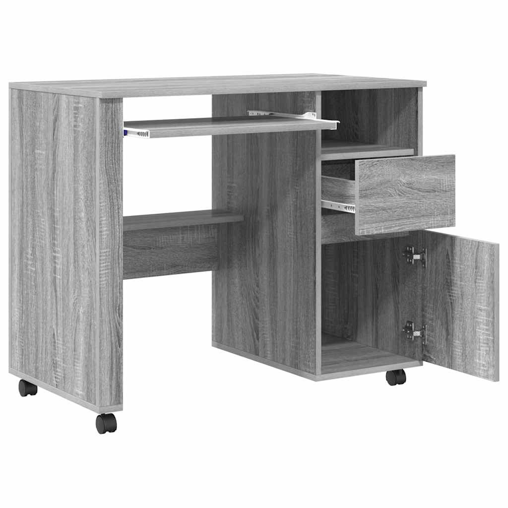 Tisch mit Rädern Graues Sonoma Holzwerkstoff 91 x 50 x 77 cm
