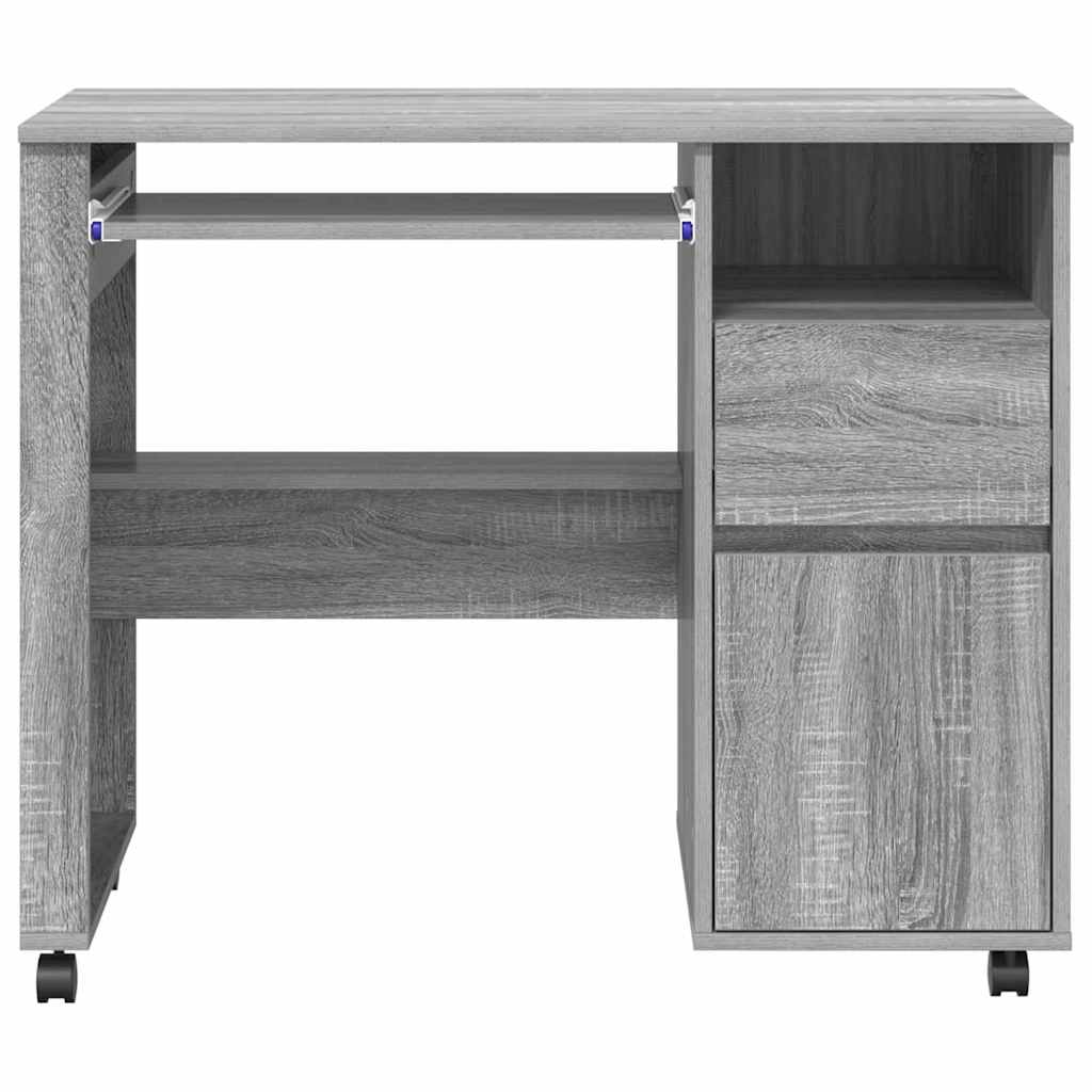 Tisch mit Rädern Graues Sonoma Holzwerkstoff 91 x 50 x 77 cm