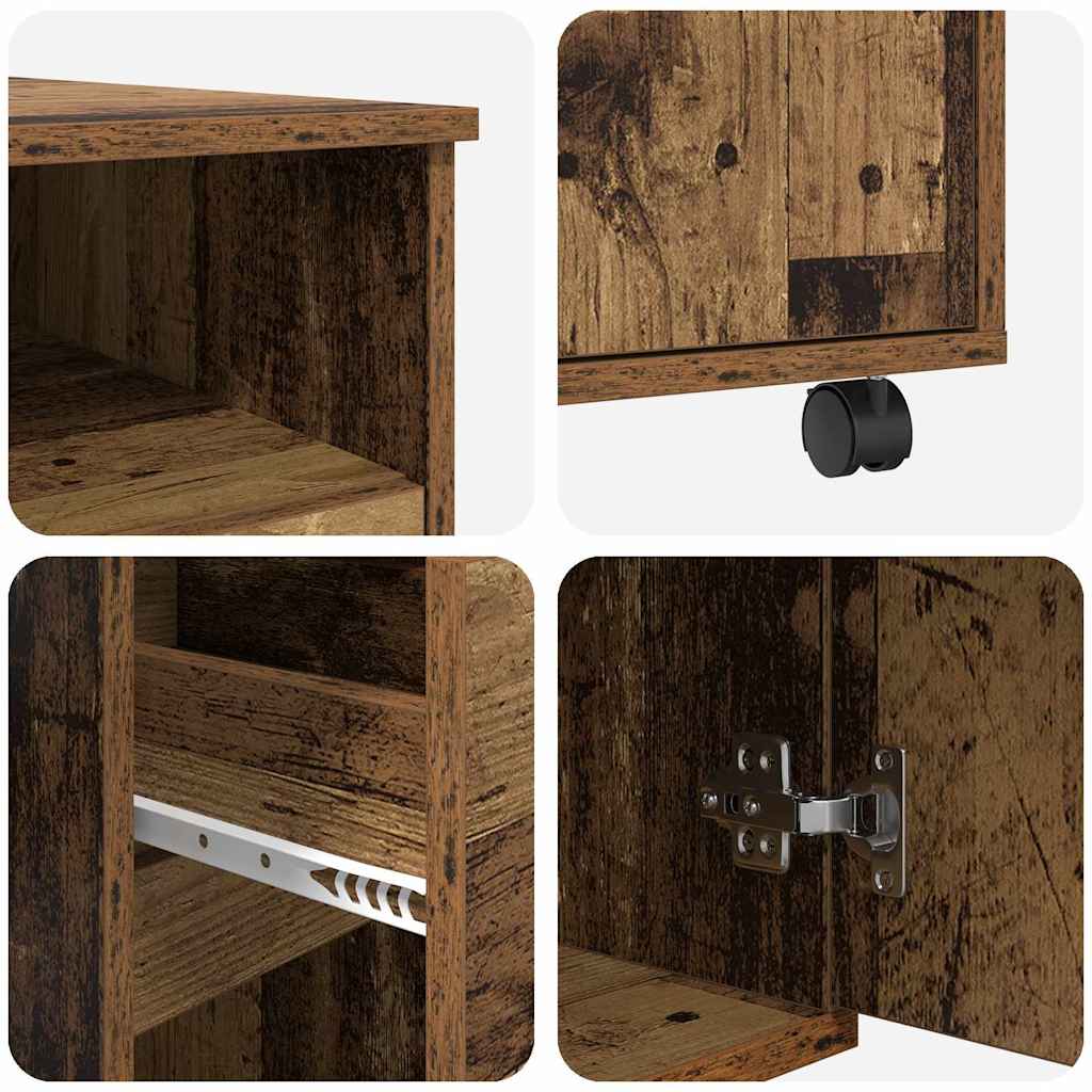 Tisch mit Rädern Altholz Holzwerkstoff 91 x 50 x 77 cm