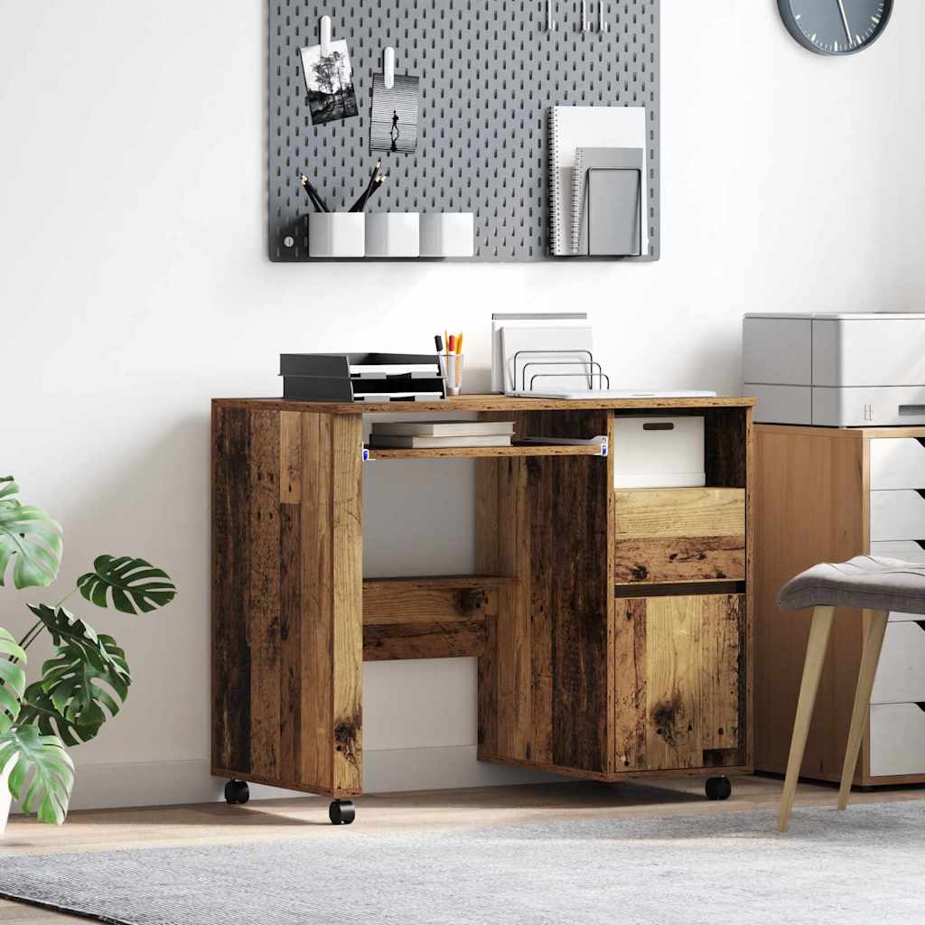 Tisch mit Rädern Altholz Holzwerkstoff 91 x 50 x 77 cm
