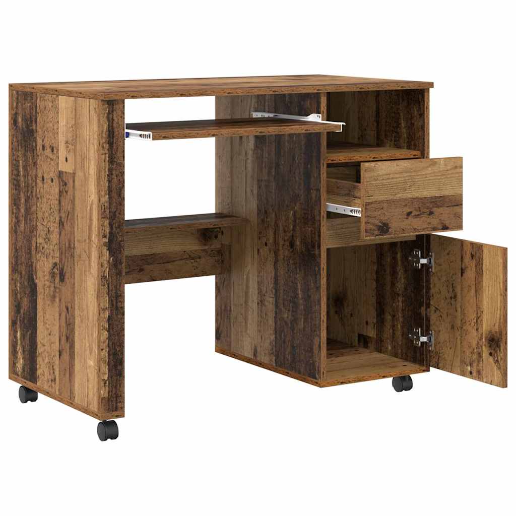Tisch mit Rädern Altholz Holzwerkstoff 91 x 50 x 77 cm