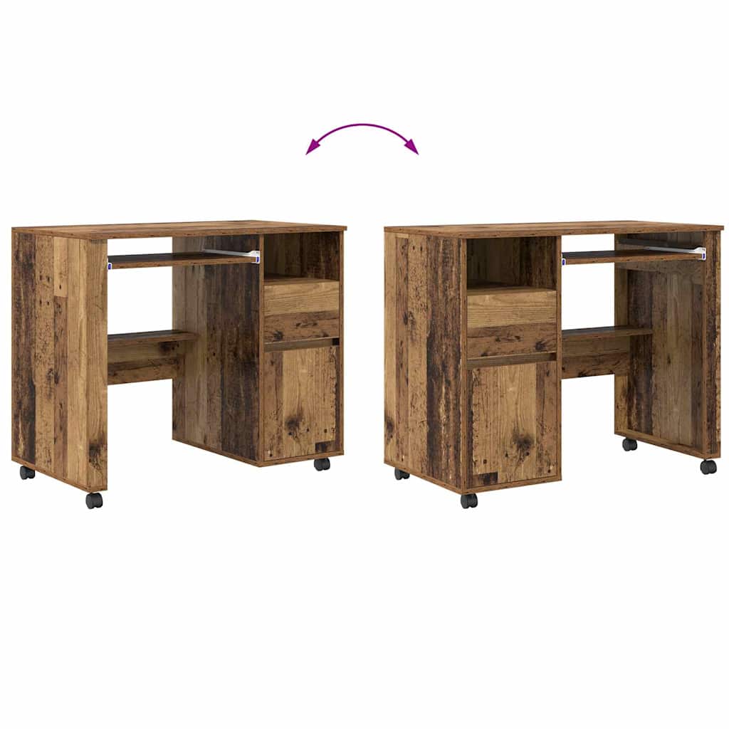 Tisch mit Rädern Altholz Holzwerkstoff 91 x 50 x 77 cm