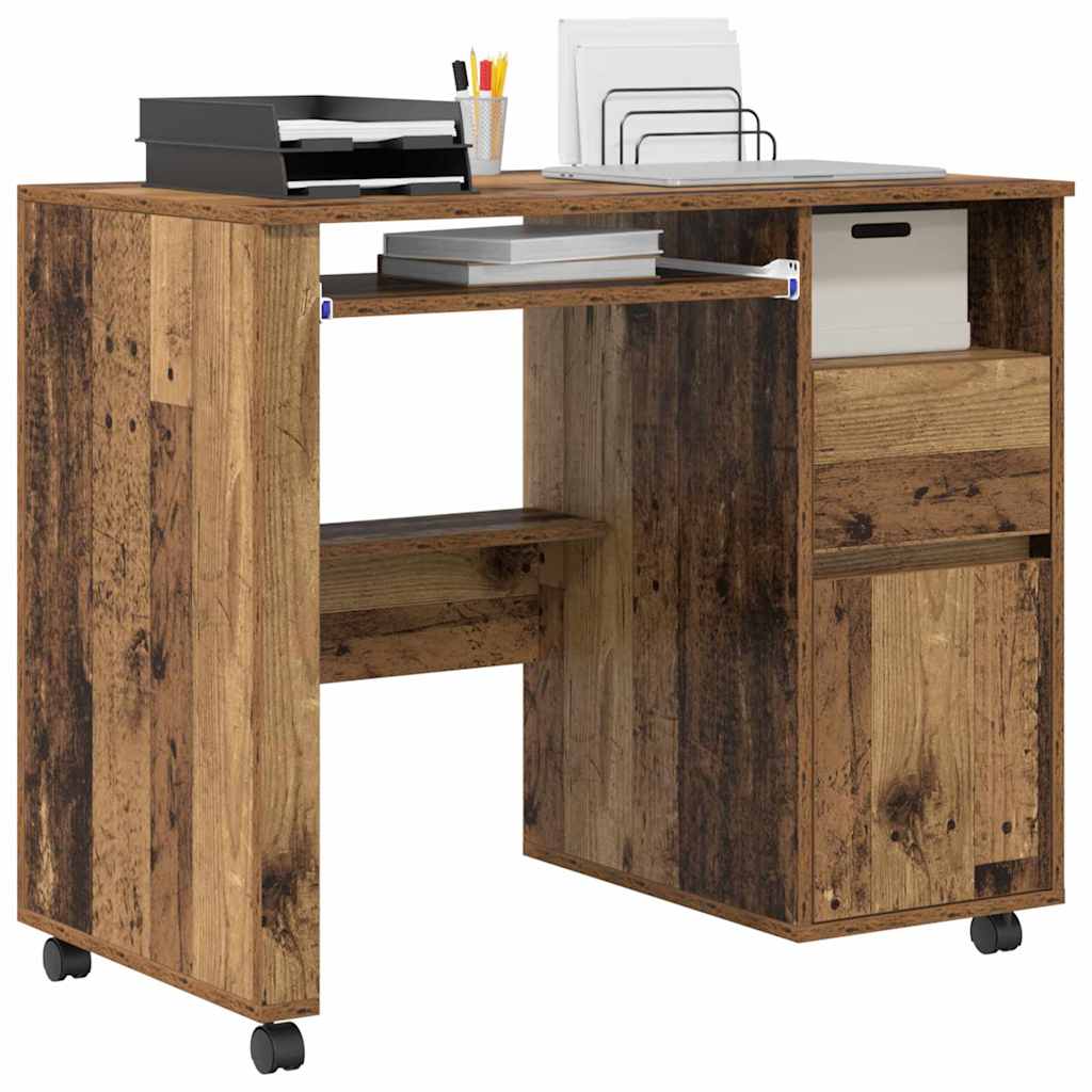 Tisch mit Rädern Altholz Holzwerkstoff 91 x 50 x 77 cm