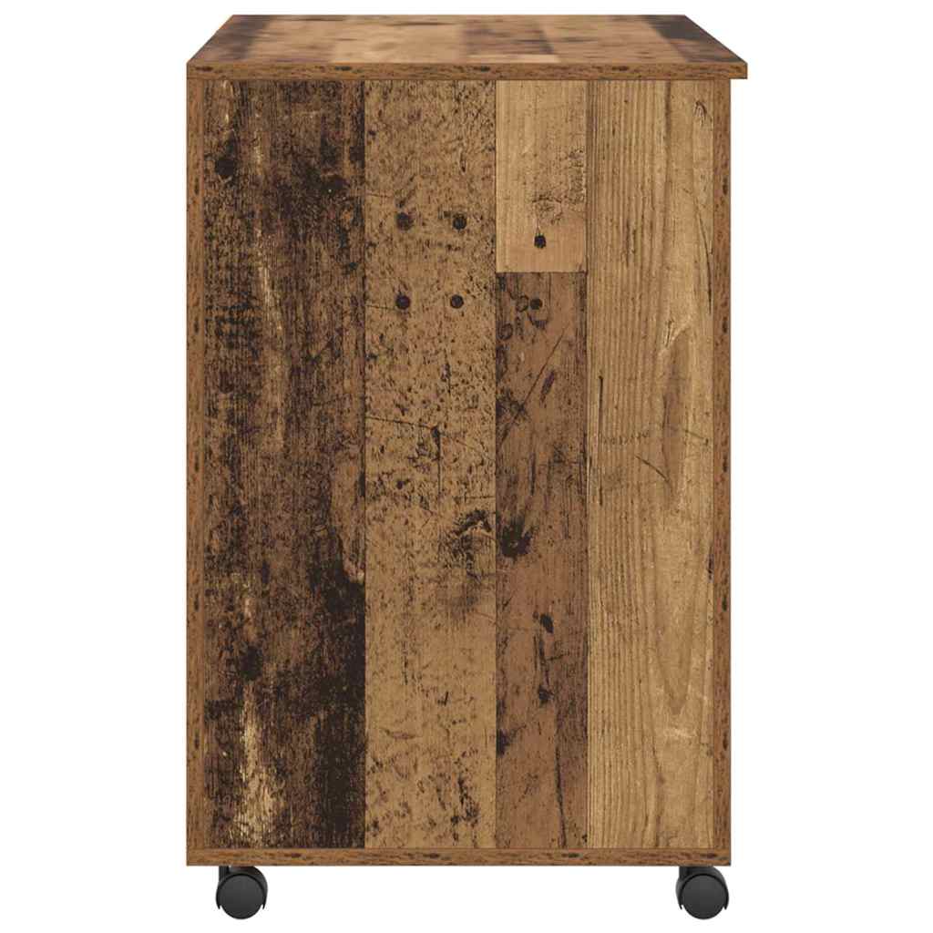 Tisch mit Rädern Altholz Holzwerkstoff 91 x 50 x 77 cm