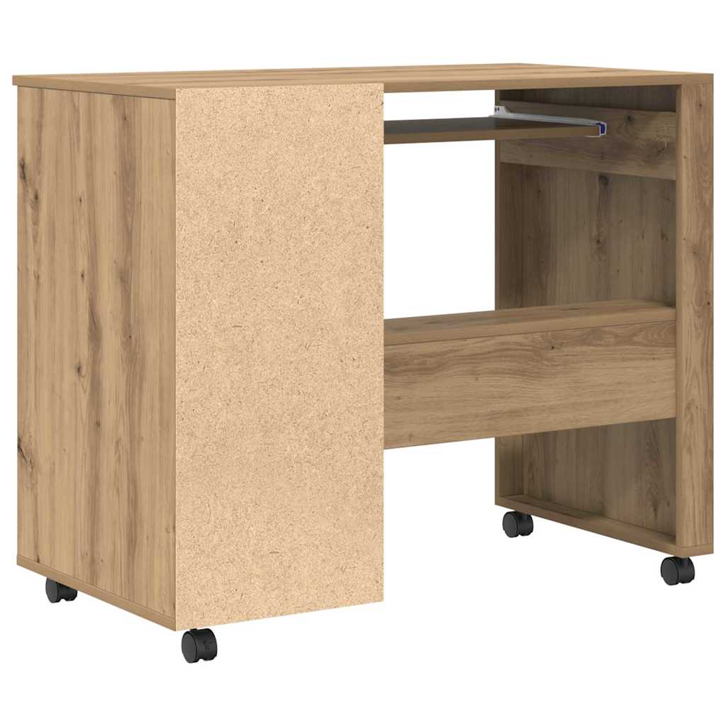 Tisch mit Rädern Artisan-Eiche Holzwerkstoff 91 x 50 x 77 cm
