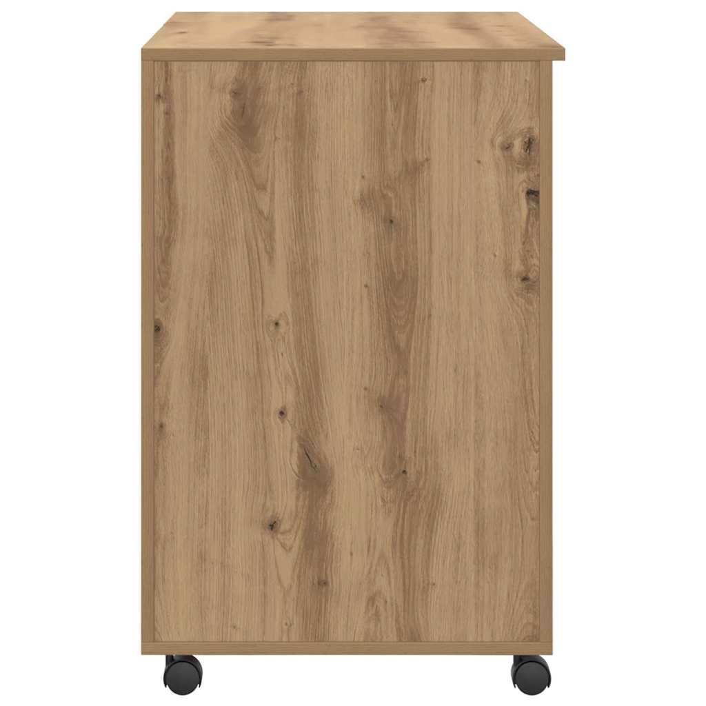 Tisch mit Rädern Artisan-Eiche Holzwerkstoff 91 x 50 x 77 cm