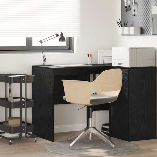 Schreibtisch mit Regal Schwarz Eichen-Optik 102 x 50 x 75 cm