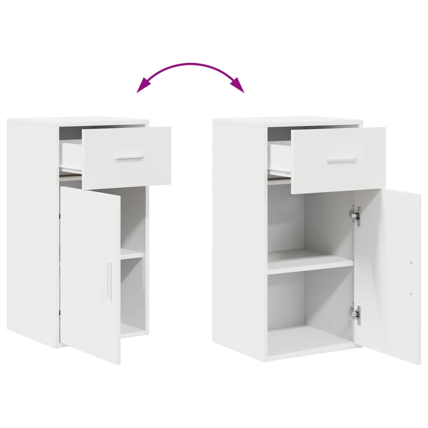 Sideboard mit Schubladen Weiß 38 x 34 x 75 cm