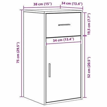 Sideboard mit Schubladen Weiß 38 x 34 x 75 cm
