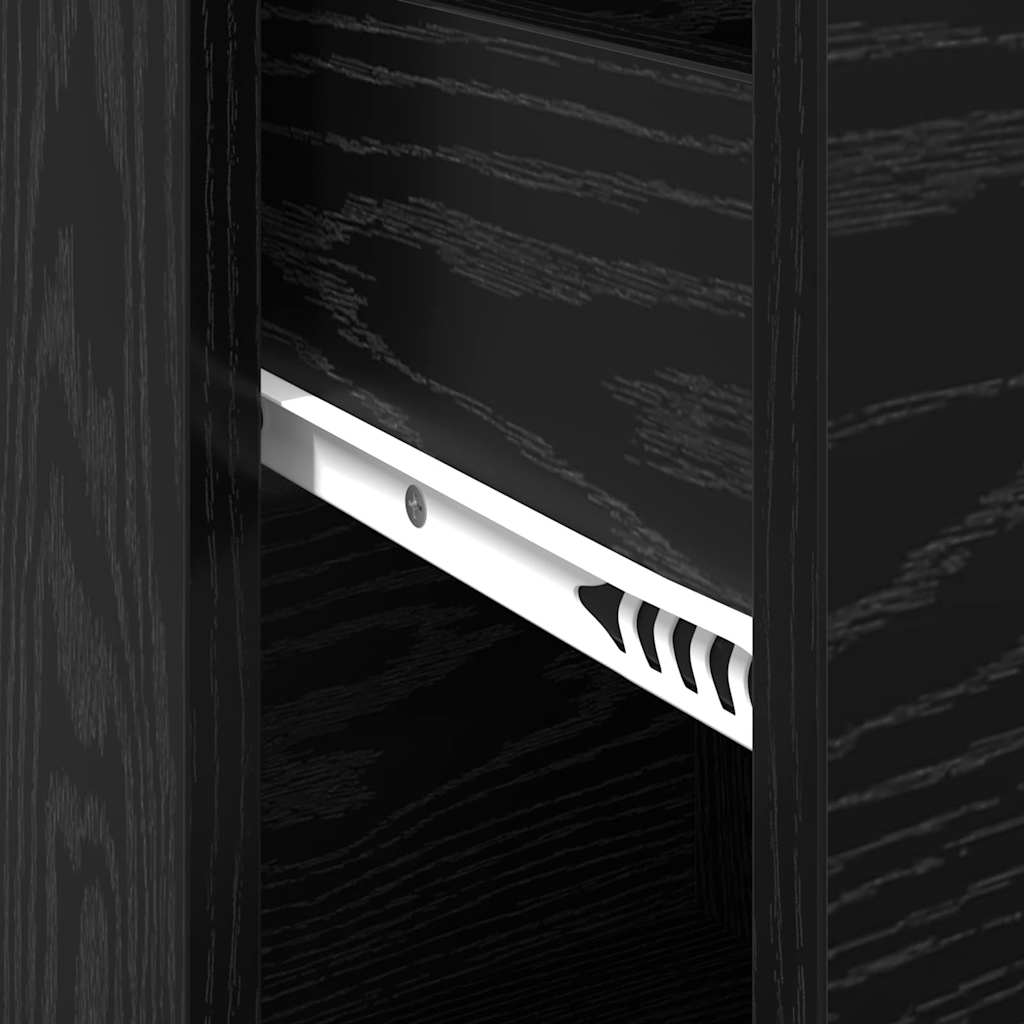 Sideboard mit Schubladen Schwarz Eichen-Optik 38 x 34 x 75 cm