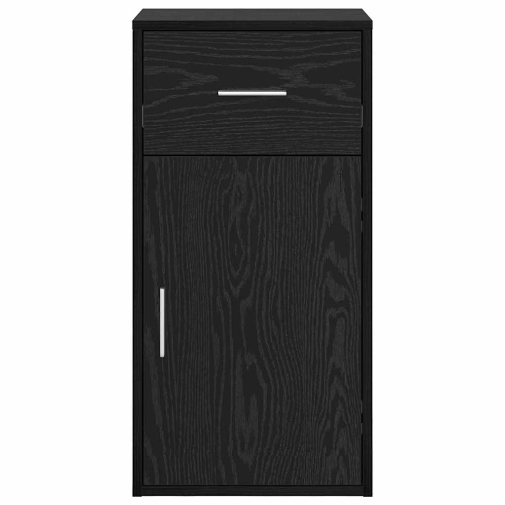 Sideboard mit Schubladen Schwarz Eichen-Optik 38 x 34 x 75 cm