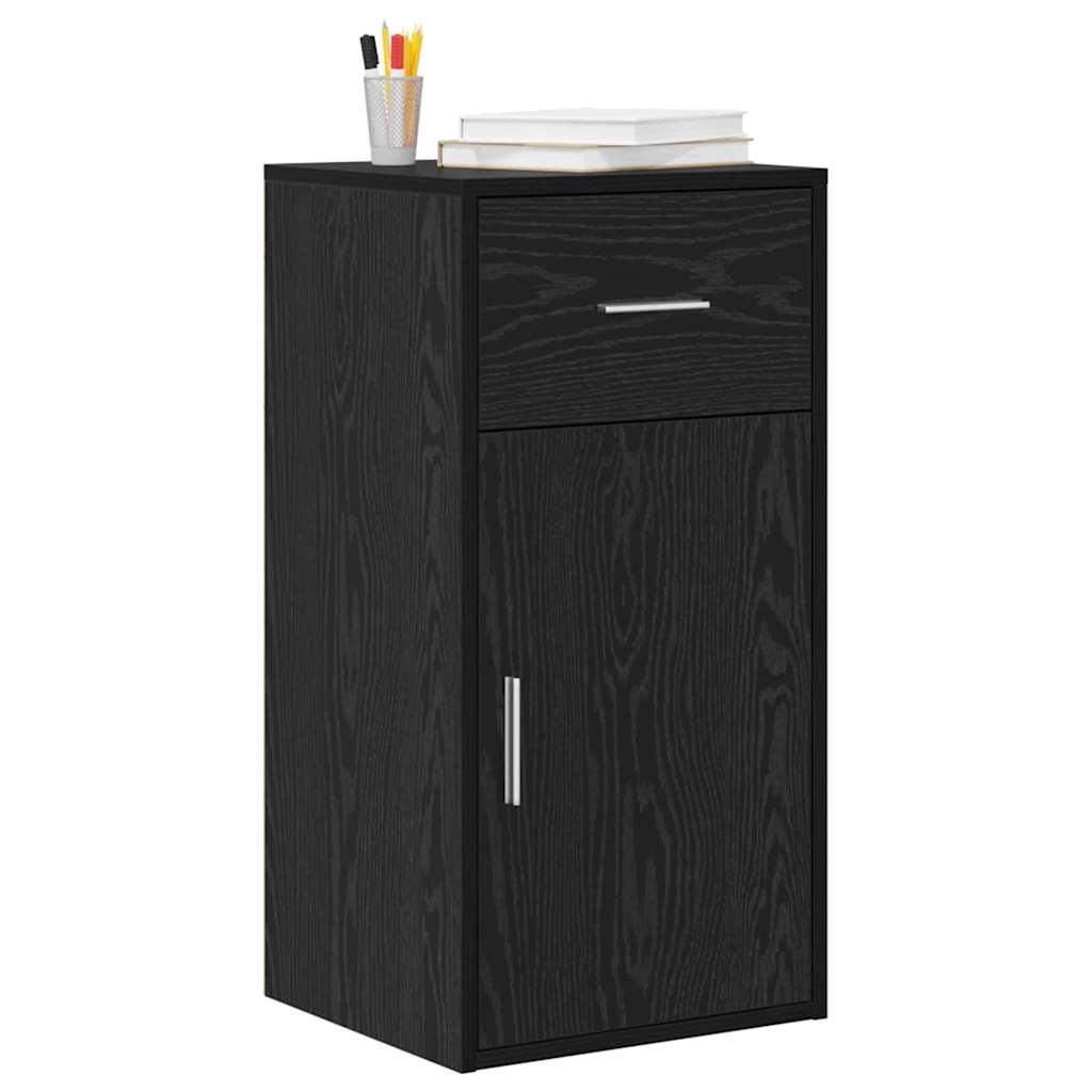 Sideboard mit Schubladen Schwarz Eichen-Optik 38 x 34 x 75 cm