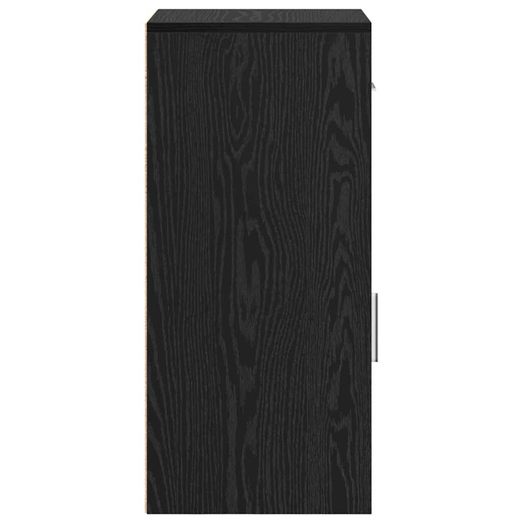 Sideboard mit Schubladen Schwarz Eichen-Optik 38 x 34 x 75 cm