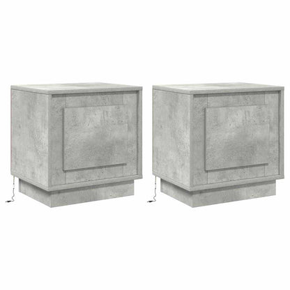 Nachttisch 2 stk. Beton Grau 44 x 34,5 x 45 cm Holzwerkstoff