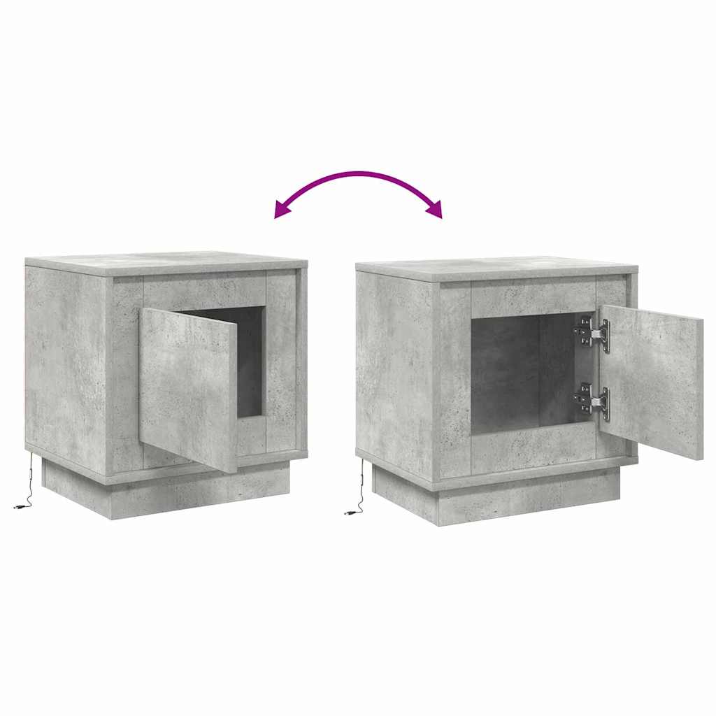 Nachttisch 2 stk. Beton Grau 44 x 34,5 x 45 cm Holzwerkstoff