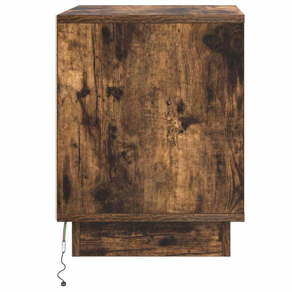 Nachttisch 2 pcs Räuchereiche 44 x 34.5 x 45 cm Holzwerkstoff