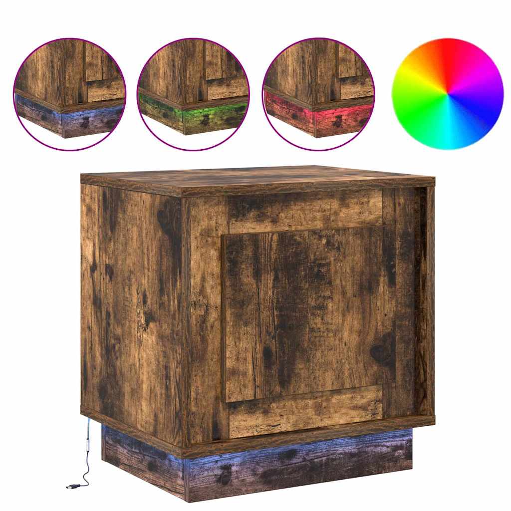 Nachttisch 2 pcs Räuchereiche 44 x 34.5 x 45 cm Holzwerkstoff