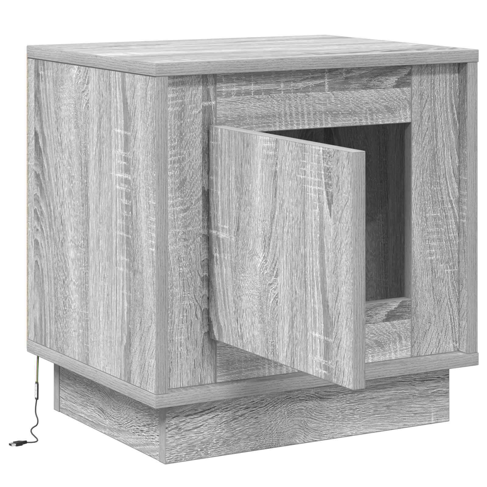 Nachttisch Grau 44 x 34,5 x 45 cm Holzwerkstoff