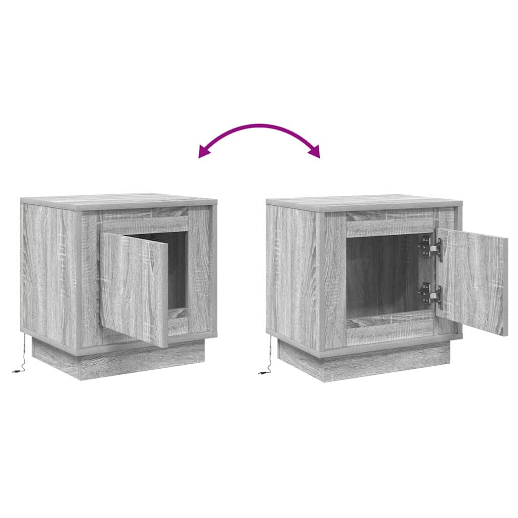 Nachttisch 2 stk. Grau 44 x 34,5 x 45 cm Holzwerkstoff