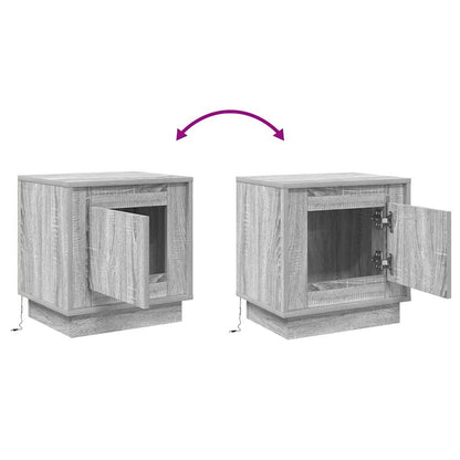Nachttisch 2 stk. Grau 44 x 34,5 x 45 cm Holzwerkstoff