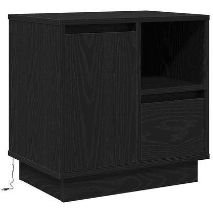 Nachttisch 2 stk. Schwarz Eichen-Optik 50 x 34,5 x 50 cm