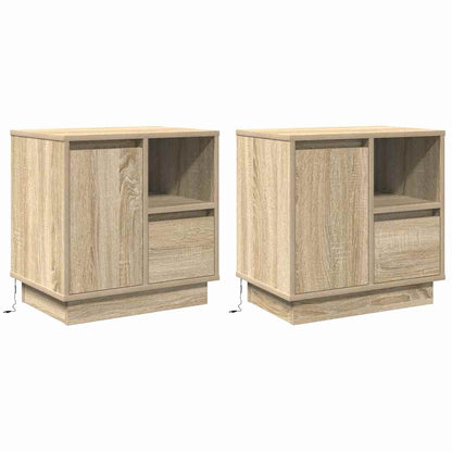 Nachttisch 2 stk. Sonoma-Eiche 50 x 34,5 x 50 cm Holzwerkstoff