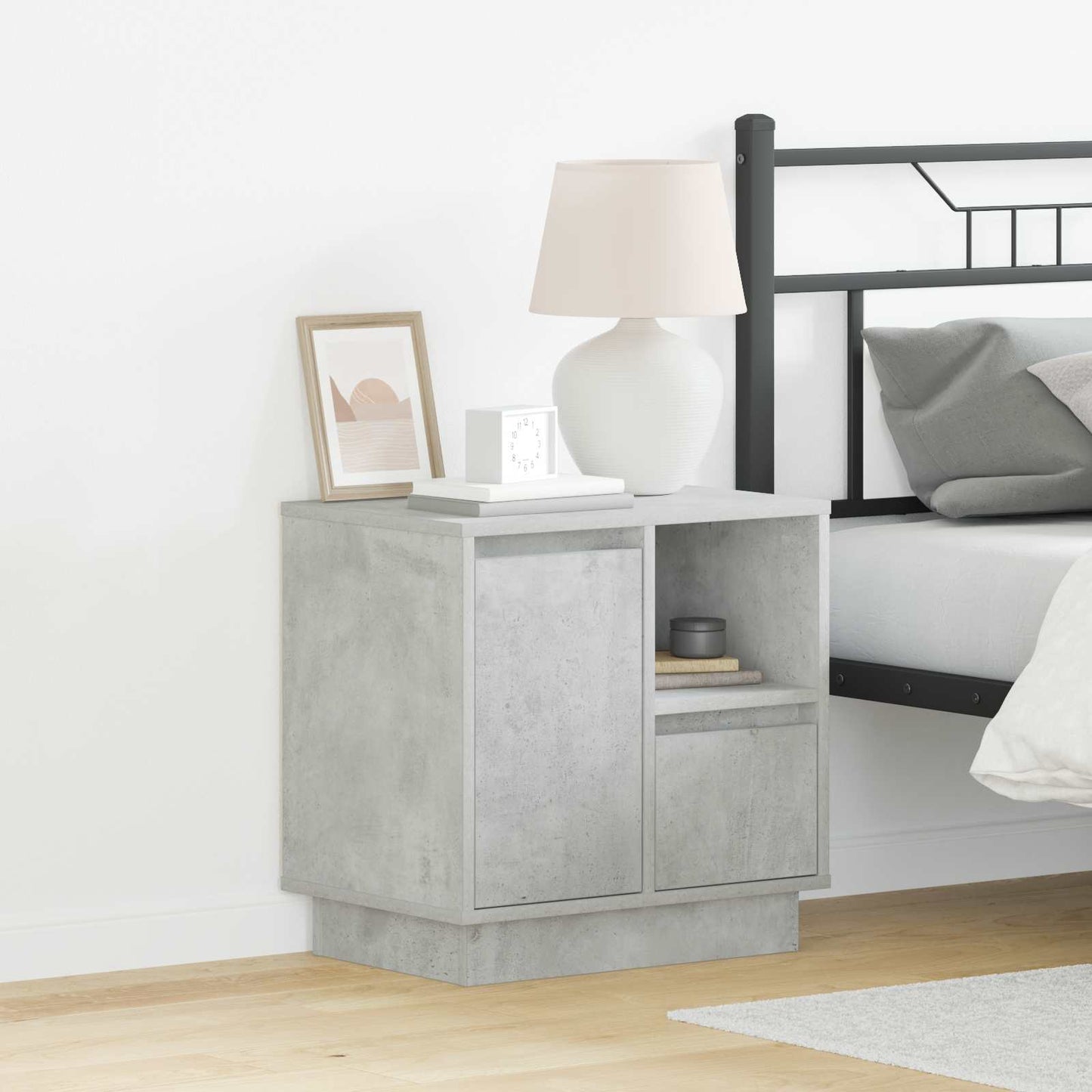 Nachttisch Beton Grau 50 x 34,5 x 50 cm Holzwerkstoff