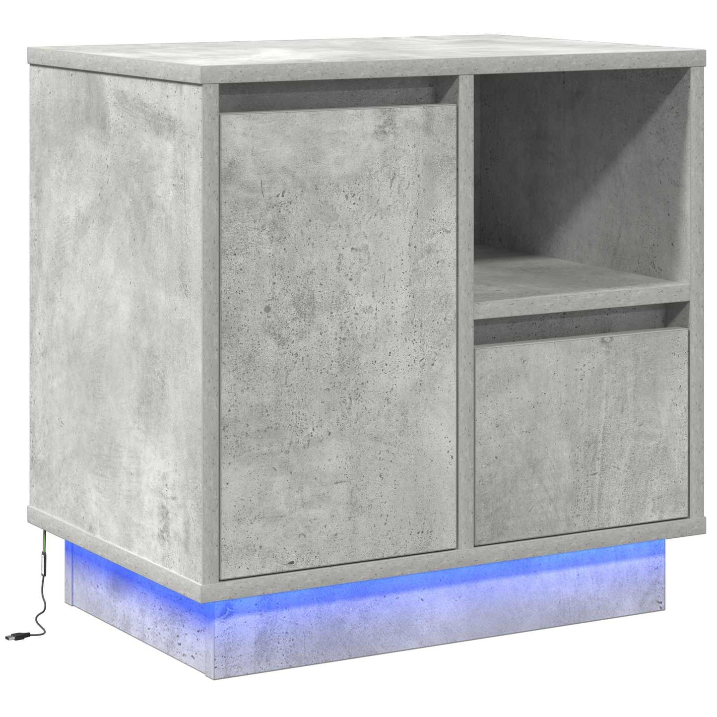 Nachttisch Beton Grau 50 x 34,5 x 50 cm Holzwerkstoff